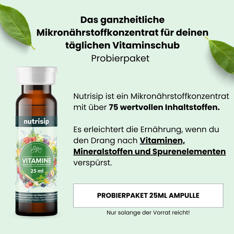 [Australia] - Nutrisip trial package for 2 portions including ballpoint pen - liquid multivitamin micronutrient concentrate with over 75 valuable ingredients | Vitamin complex, minerals, trace elements 1 piece (pack of 1) 