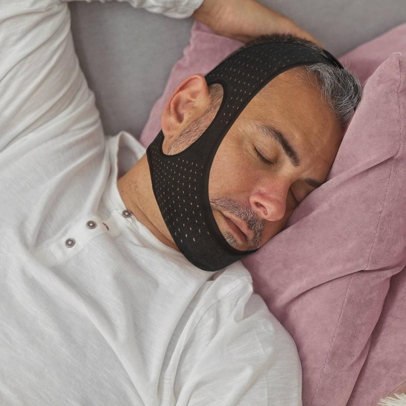 [Australia] - Anti Snoring Devices, Effective Airflow Jaw Strap for Sleep Apnea, Chin Strap for Sleeping Breathable and Comfortable, Adjustable Anti Snoring Chin Strap for Men and Women 52CM 