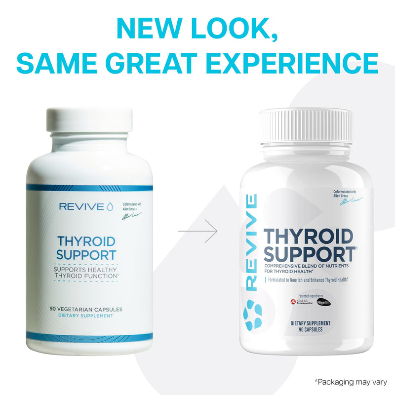 [Australia] - Revive MD Thyroid Support Supplement for Men & Women - Comprehensive Blend of Nutritents Supports Healthy Thyroid Function with Essential Vitamin, Minerals & Herbs - 90 Capsules 