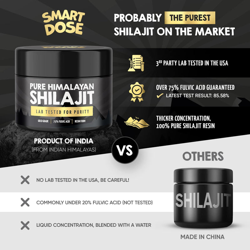 [Australia] - Pure Himalayan Shilajit Resin - Over 85% Fulvic Acid & Large Jar w/ 125 servings - Probably The Purest Shilajit on The Market - US Lab tested for Authentic & Natural Himalayan Organic 