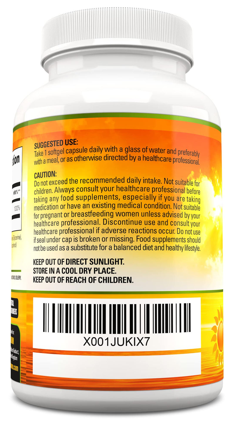 Vitamin D 2,000 IU, Optimal Strength Vitamin D3 Supplement, 365 Easy to Swallow Softgels - Full Year Supply 365 count (Pack of 1)