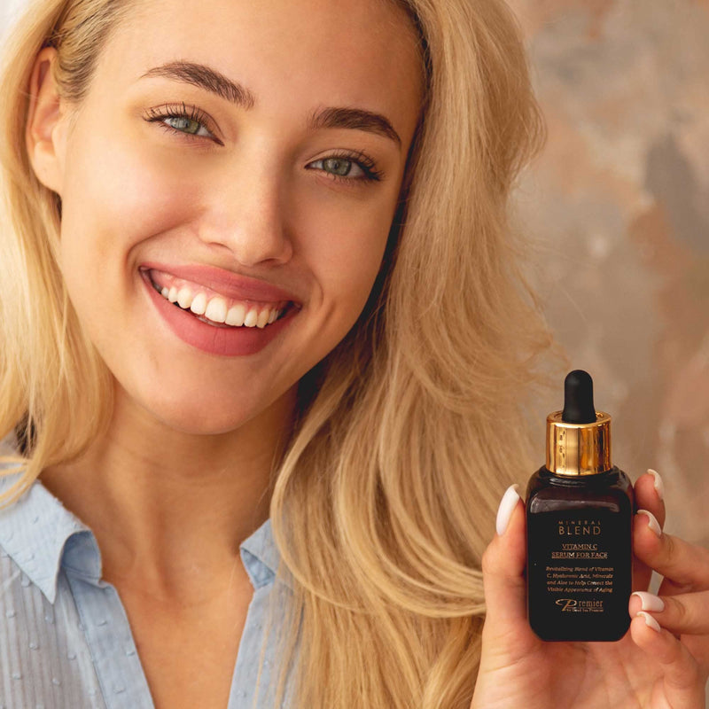 Premier Vitamin C Facial Serum with Hyaluronic Acid & Rose Hip 1.7 fl oz | Natural & Organic Anti Aging facial serum, Mineral Blend by Premier Dead Sea 1.7 Fl Oz (Pack of 1)