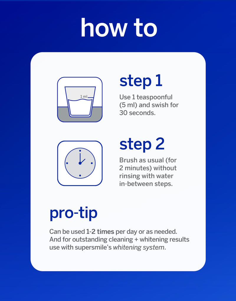 Supersmile Whitening Pre-Rinse, Original Mint, Alcohol-Free, 16 Fl Oz | Pre-Brush Mouthwash Primes Teeth for Whitening, Calprox® Powered, No Alcohol Burn, Daily Use, Veneer Safe