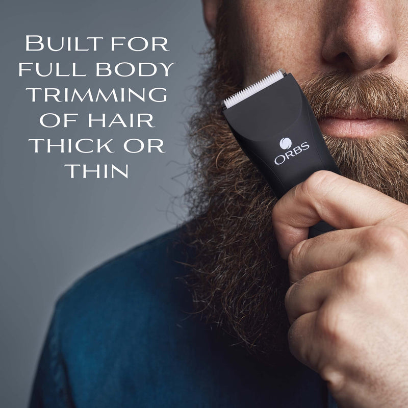 [Australia] - Orbs™ Electric Trimmer for Men, Premium Ball Trimmer/Shaver for Men, Waterproof Groin and Body Shaver Groomer, Replaceable Ceramic Blade Heads,100 Min Battery Life 
