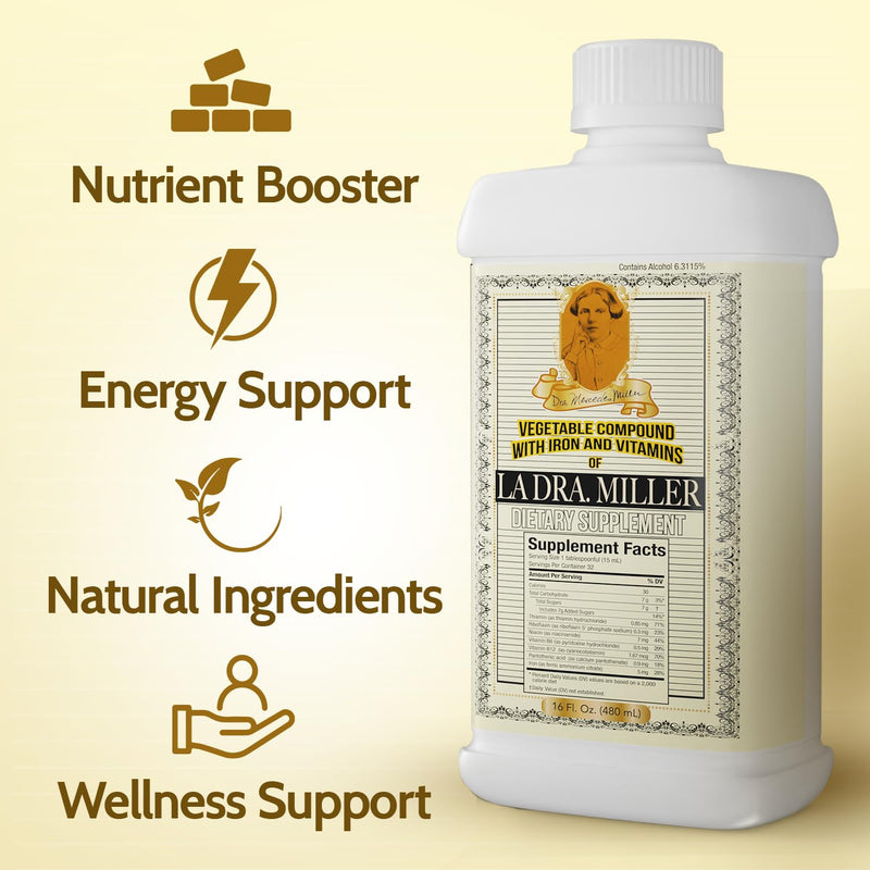 Vegetable Compound | Iron & B Vitamins | 16 fl oz | 1 Pack | Liquid supplement with iron, B vitamins & niacin for energy, nutrient support and daily wellness