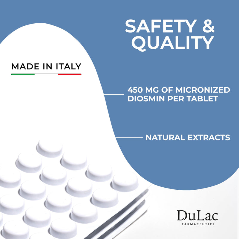 [Australia] - Dul√†c - Diosmin 500 with Horse Chestnut, Butcher‚Äôs Broom, Red Grape & Hesperidin - Dietary Supplement - 40 Tablets - Made in Italy 