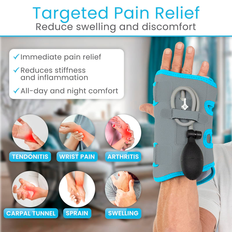 [Australia] - Wrist Ice Pack Wrap with Compression for Carpal Tunnel Relief - Hand Brace with Hot & Cold Therapy for Inflammation, Arthritis, Swelling & Post-Surgery (Gray) Gray 