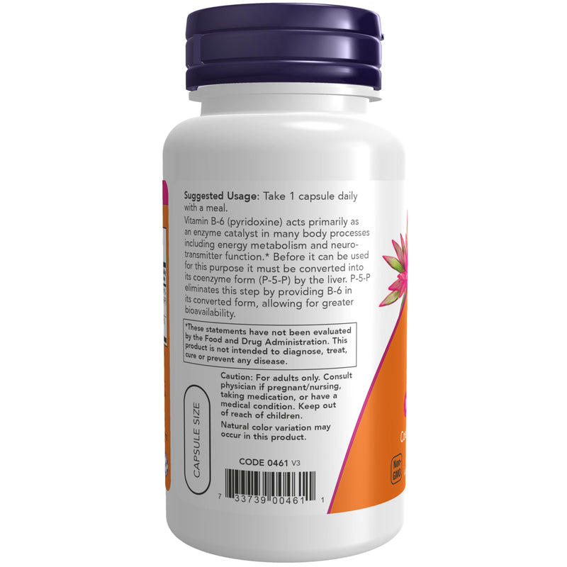 NOW Foods Supplements, P-5-P 50 mg with Coenzyme B-6 + Mg Bisglycinate, 90 Veg Capsules 90 Count (Pack of 1)