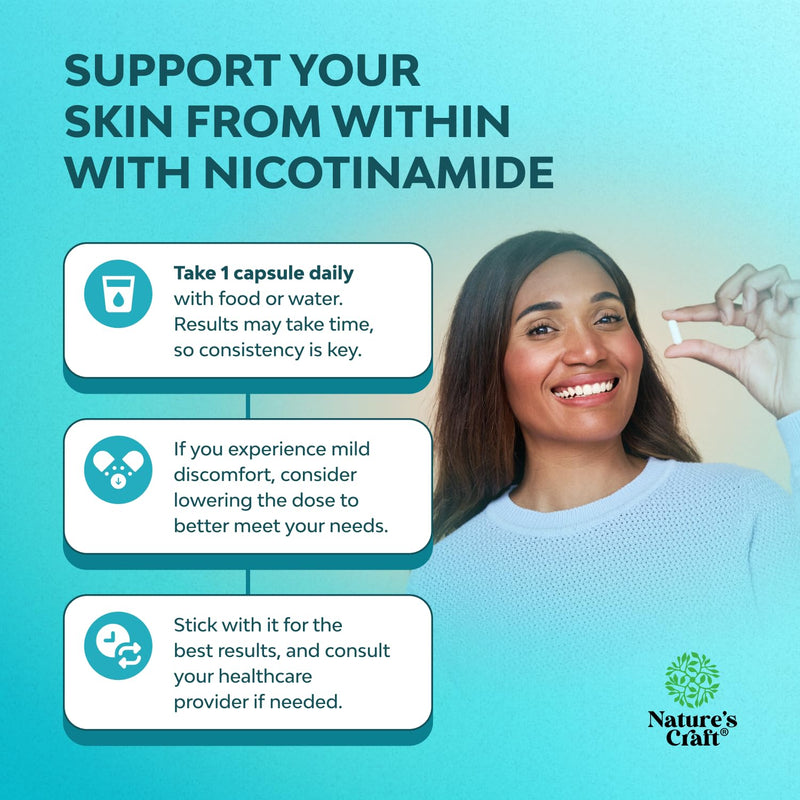 Nicotinamide 500mg Niacinamide 500mg Vitamin B3, Niacin Alternative - 180ct | Vitamin B3 as nicotinamide niacinamide supplement, 500mg per serving to support skin, cellular & metabolic health 180 Count (Pack of 1)