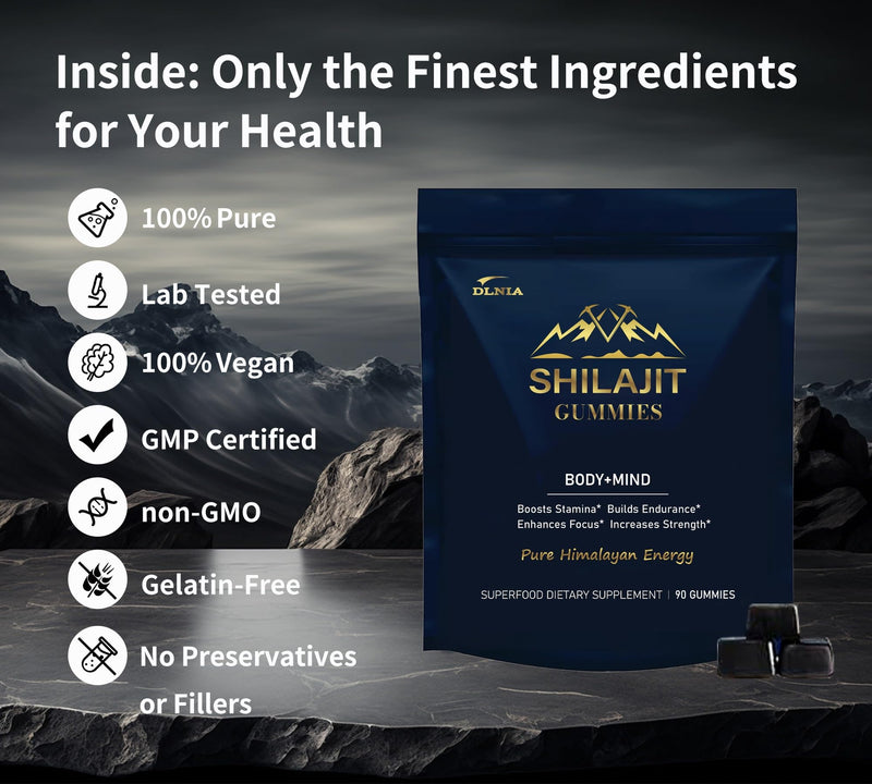 [Australia] - Shilajit Gummies with Ashwagandha, Seamoss, Turmeric - Organic, Zero Sugar & Vegan-Friendly Himalayan Shilajit for Men & Women - Energy, Calm Cosrtisol, Sleep, Immune Support & Overall Health 1 Count (Pack of 90) 