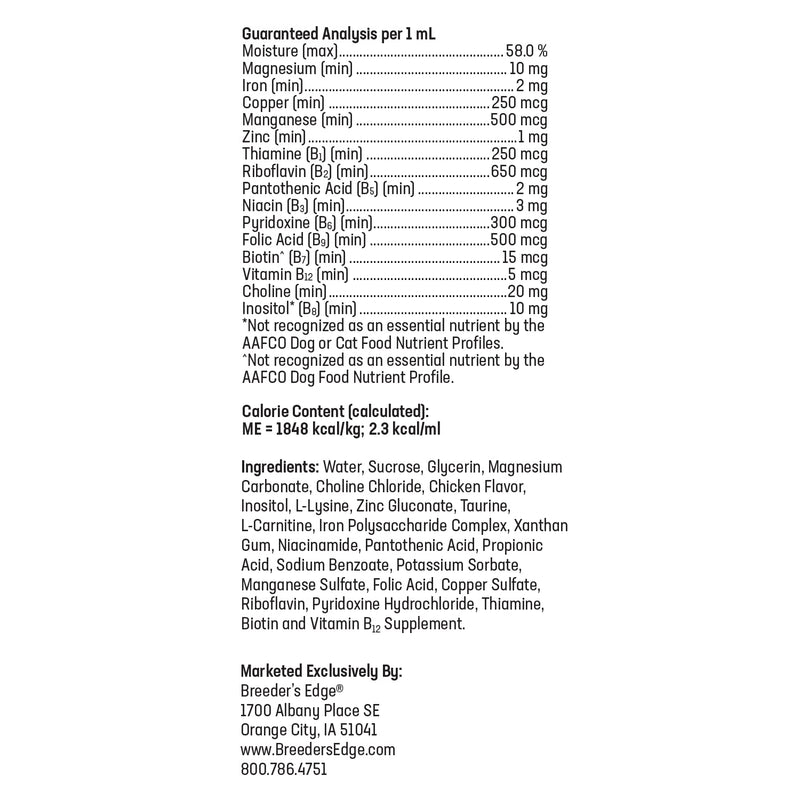 Breeder's Edge B Strong Liquid Vitamin B Supplement for Dogs & Cats, 8 oz | B Vitamins Support Reproductive Health, Normal Heat Cycles, Energy Production, Appetite, Heart Health, Stamina & Vitality 8 oz - Liquid
