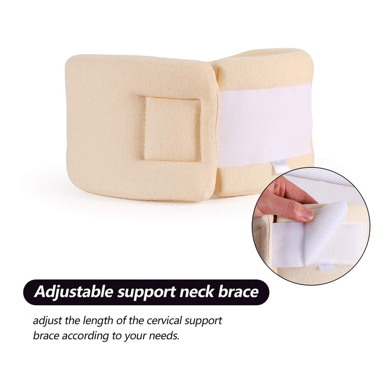 [Australia] - Cozyhealth Soft Foam Neck Support Universal Neck Brace Adjustable Neck Support for Sleeping Relieves Neck Pain and Spinal Pressure (White, 2.5" Deep Collar, M) 