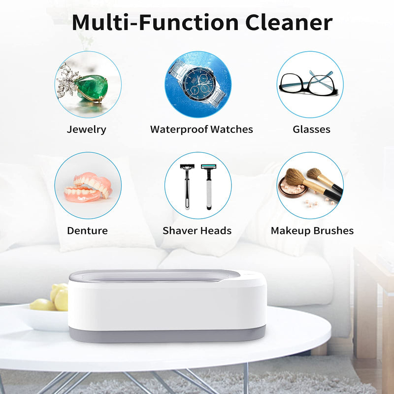 [Australia] - Ultrasonic cleaning device glasses, ultrasonic cleaner 350 ml 46KHz, ultrasonic device ultrasonic cleaner for glasses, jewelry, watches, dental splint, dentures, contact lenses, glasses, jewelry aligner 