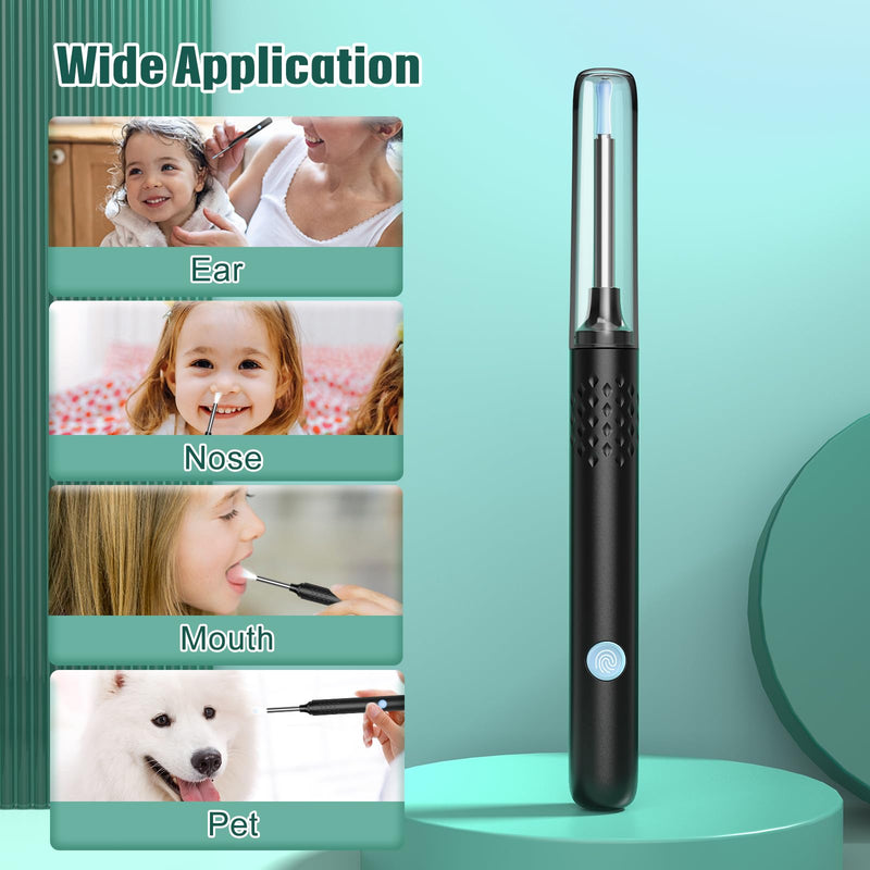[Australia] - Earwax Remover Otoscope, LMECHN 1080P HD Otoscope, Wifi Ear Cleaner with Camera, Otoscope with 6 LEDs, IP67 Waterproof Otoscope Ear, for iPhone, Android, iPad, Black Black 2 