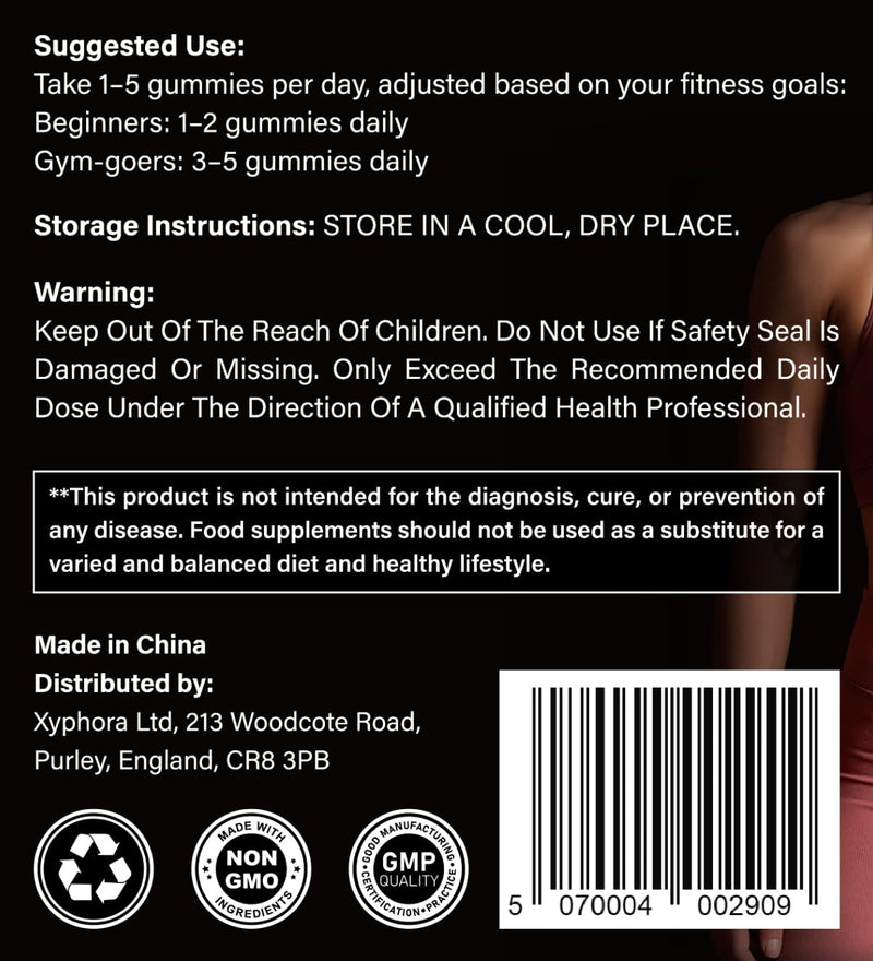 Creatine Gummies – 5000mg Creatine Monohydrate per Serving (1000mg per Gummy) – Vegan, Sugar Free – Gym & Training Support – for Men & Women – 60 Count (Blueberry) Blueberry