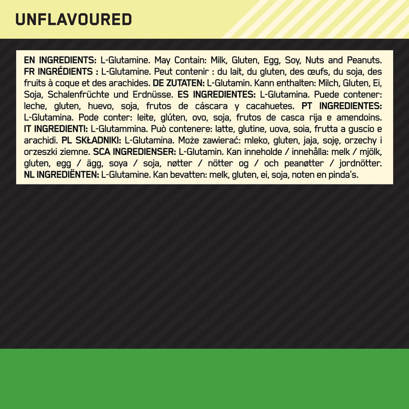 [Australia] - Optimum Nutrition Glutamine Powder, L-Glutamine Amino Acid Powder, Dietary Supplement Pre and Post Workout Shake, Unflavored, 123 Servings, 630g 