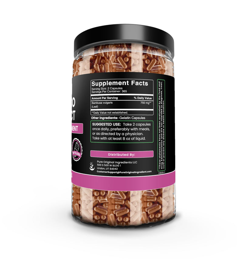 Pure Original Ingredients, Bamboo Extract, 730 Capsules | For ingredient-focused supplementation 730 Count (Pack of 1)