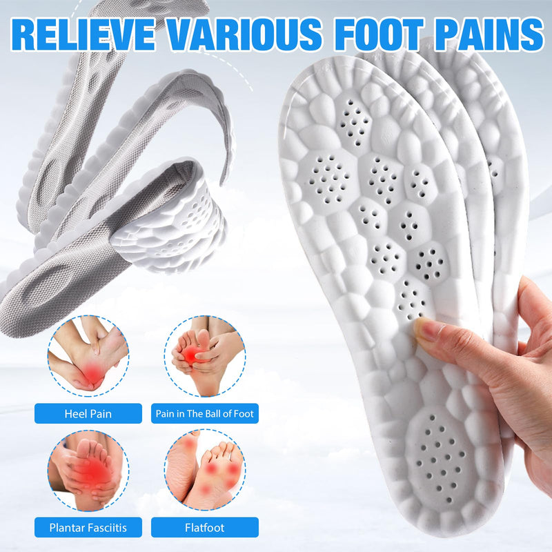 [Australia] - 4D Insoles - 4D Cloud Technology Insole - Super Soft, Ultra Comfort Insoles, 4D Sports Shoes Insoles, Acupoint Massage Insole for Foot & Joint Support (11-12, Black) 11-12 
