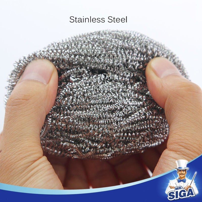 [Australia] - MR.SIGA Stainless Steel Scourer, Pack of 6, 30g Stainless Steel- Pack of 6 