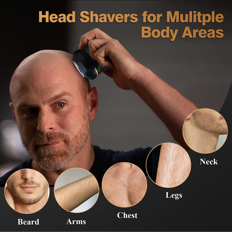 [Australia] - Head Shavers for Bald Men Magnetic Electric Razor Rechargeable Head and Face Shaver for Men Beard Trimmer IPX7 Waterproof Wet/Dry Bald and Skull Shavers Cordless Grooming Kit for Travel Home Matte Black 