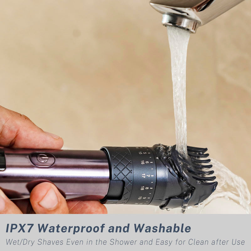 [Australia] - Beard Trimmer and Clippers Set for Men with Foil Shavers, Precision Dial Adjustable 20 Lengths, All-in-One Hair Trimmers for Face Head Nose Full Body, IPX7 Waterproof Wet/Dry, USB-C Rechargeable Dock 
