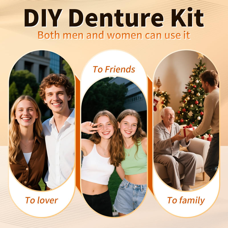 [Australia] - Denture Do it Yourself Full Set of Top and Bottom Fake Teeth to Create Your Perfect Smile at Home-NN03 
