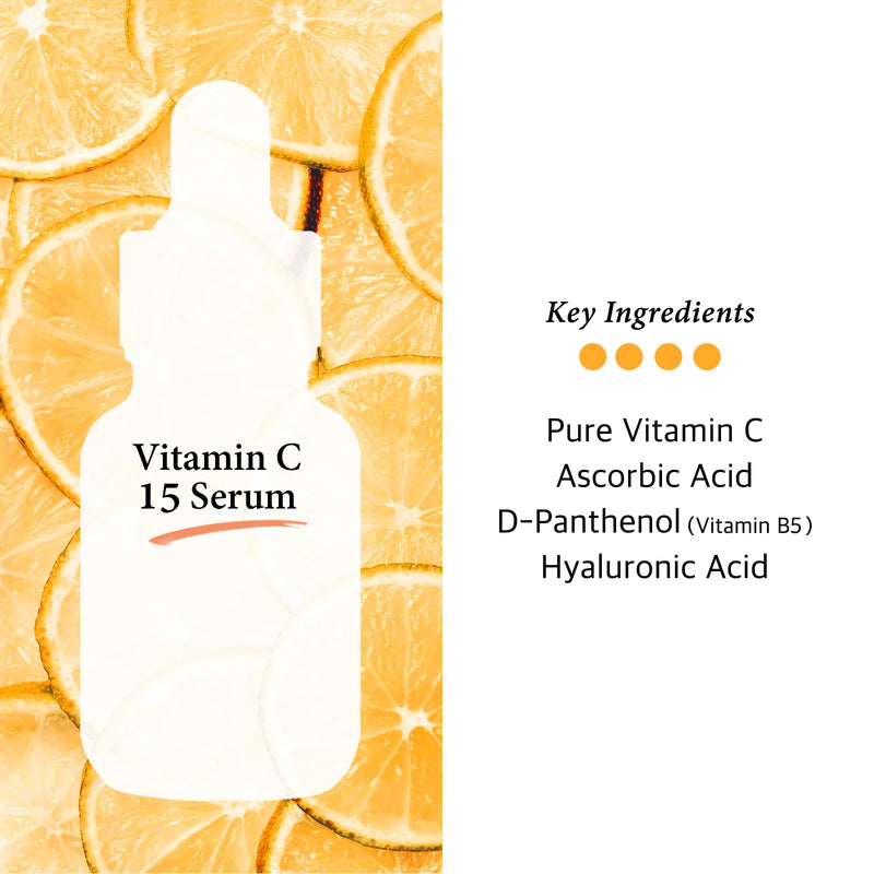 Cos De BAHA Vitamin C(Ascorbic Acid) 15% Serum 1 Fl Oz – Korean Skin Care for Dull & Uneven-Looking Skin, Brightening Face Serum with Ascorbic Acid, 30ml