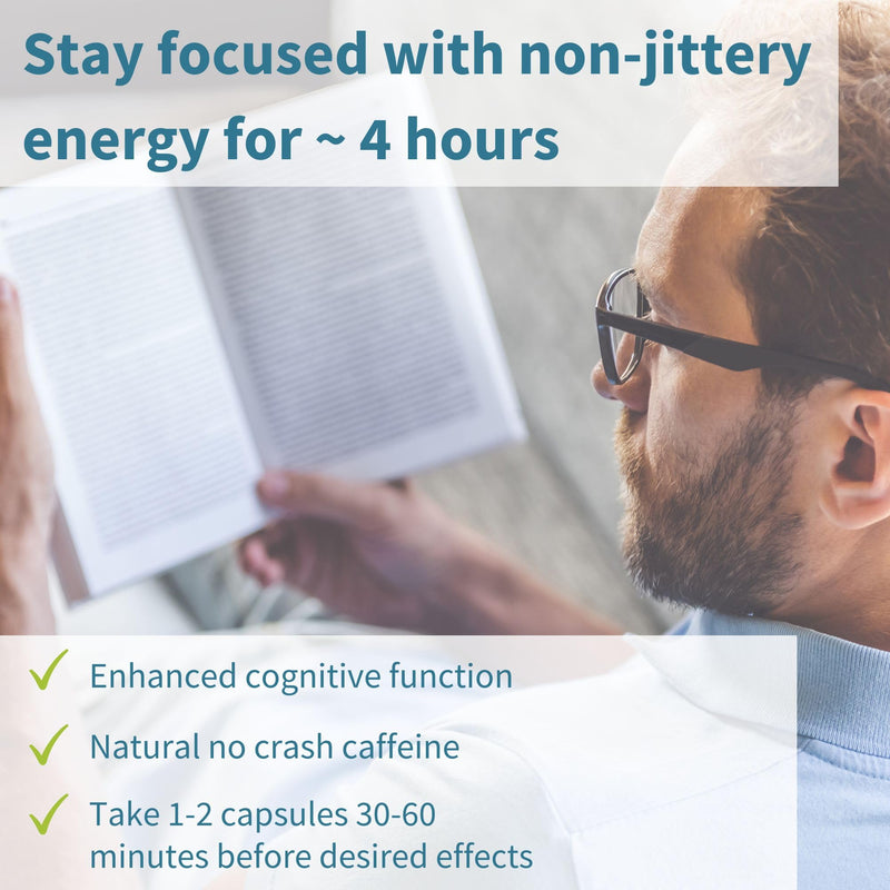 Igennus Focus - Nootropic Brain Supplement for Concentration with Methylated B-Vitamins, Taurine, L-Tyrosine, L-Theanine & 200mg Caffeine, Zinc and Copper, 60 Capsules