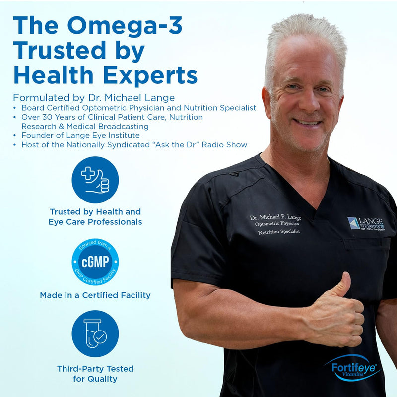 Fortifeye Super Omega-3 Fish Oil - 60 Count - 1600mg EPA + DHA - Triple Strength Ultra-Pure rTG Omega-3 Expertly Concentrated & Purified in Norway from Sustainably Sourced Wild Fish - Lemon Flavor 60 Count (Pack of 1)