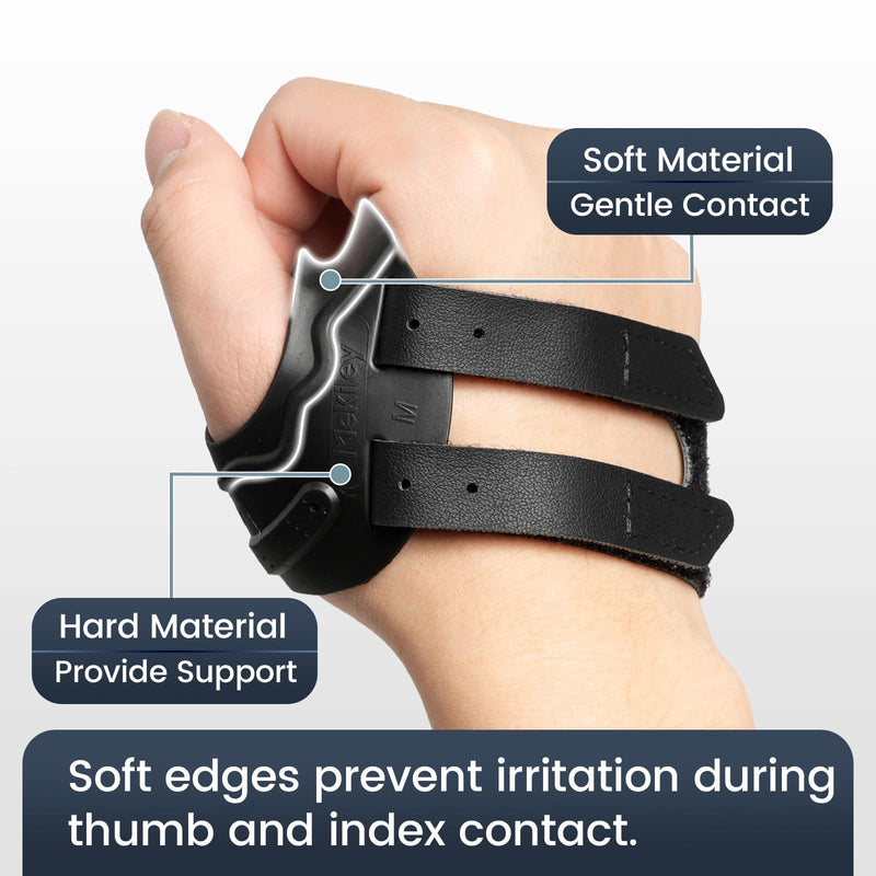 CMC Thumb Support Brace - with Firm Supportive Wrist Strap, Dual Density Thumb Brace Stabilizes CMC Joint, Pain Relief for Osteoarthritis for Women and Men (Black, Right Hand, Medium) Black, Right Hand
