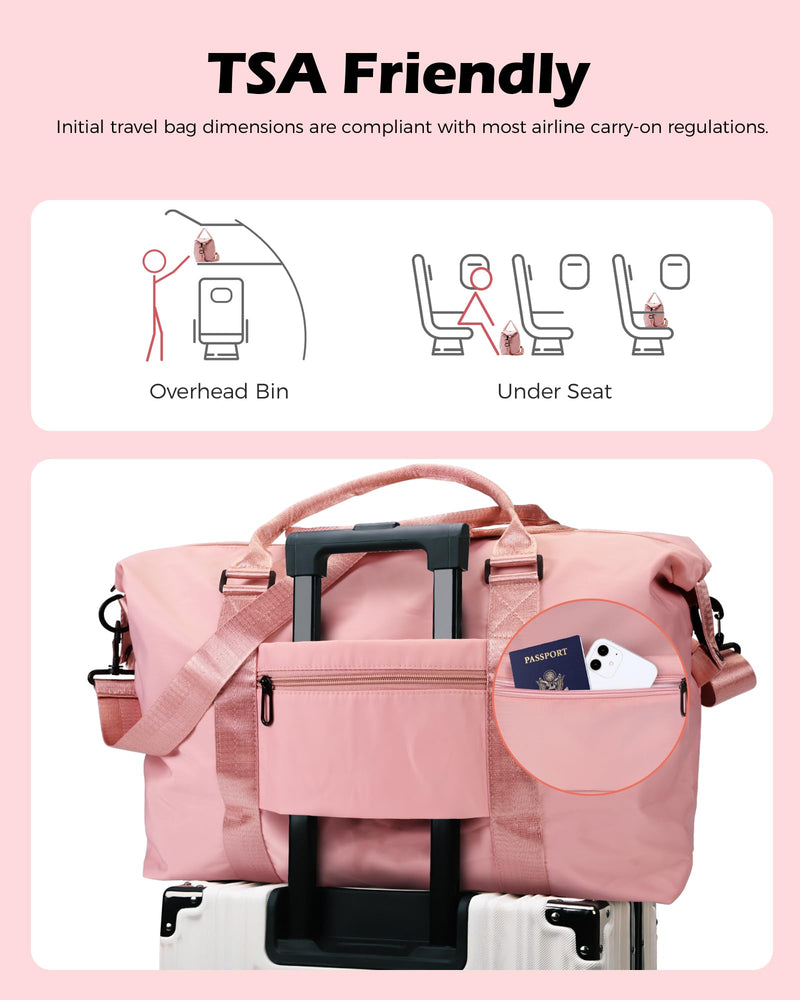 Initial Makeup Bag+Initial Travel Duffel Bag, Gift for Her