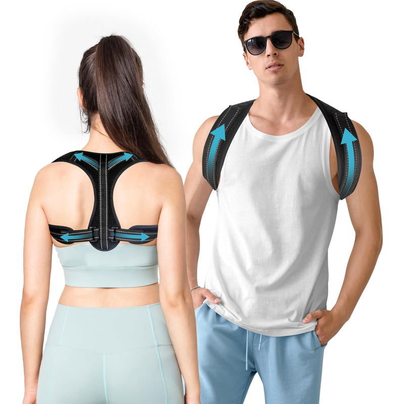Posture Corrector for Men and Women, Adjustable Back Brace Straightener, Breathable Shoulder, Neck, Clavicle & Mid-Back Support, Relieve Slouching, Hunching, and Back Pain,One Size One Size