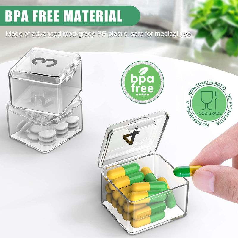 Monthly Pill Organizer - 30 Day Pill Box - Easy to Open - Large Compartments - Portable Case for Travel, Medicine Organizer for Vitamins (White) White