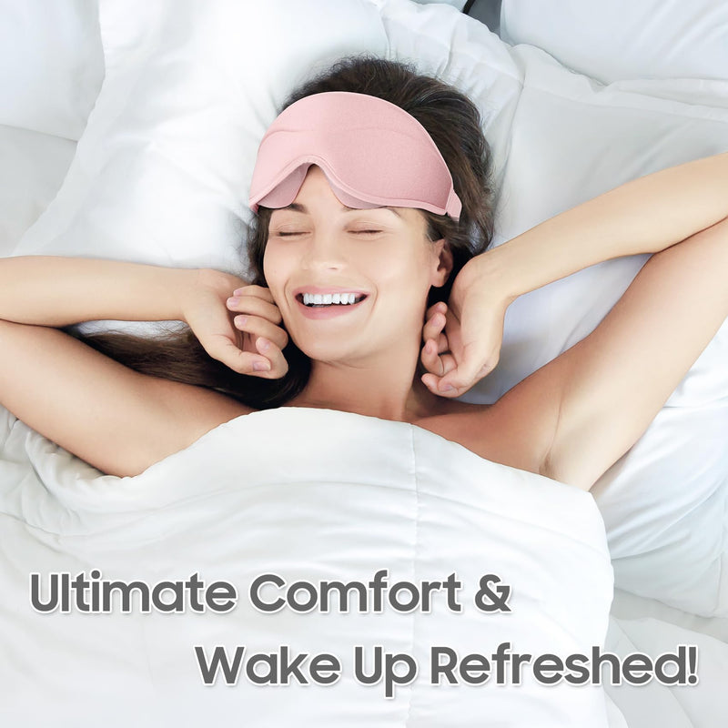 [Australia] - Sleep Mask - Total Blackout 3D Sleeping Mask, Super Lightweight & Silky Soft Eye Mask for Sleeping, Fully Adjustable Fit for Home, Office, Traveling, Meditation, Yoga, Pink 