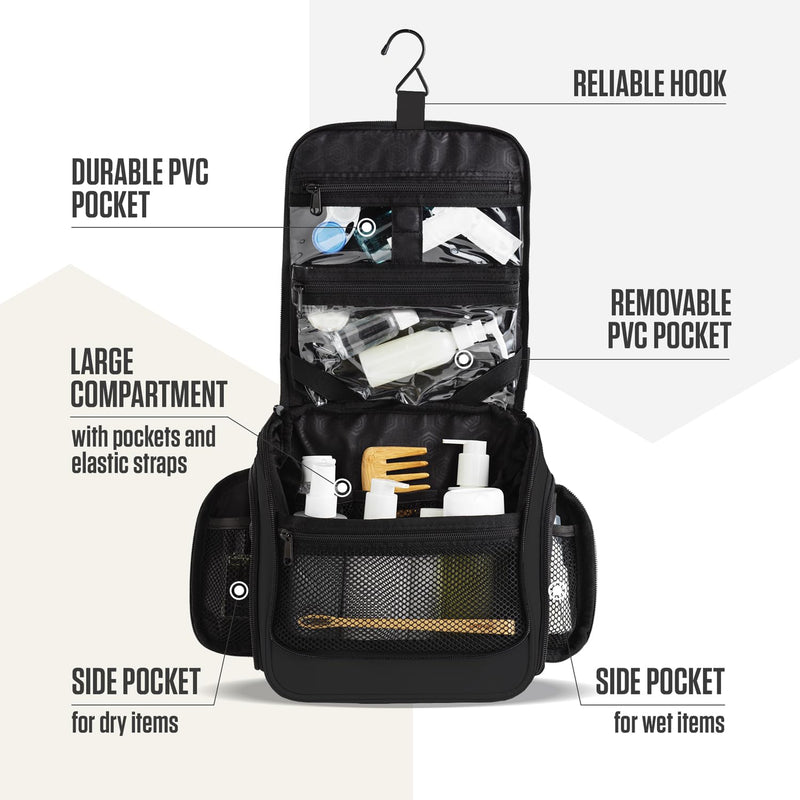 VENTURE 4TH Travel Toiletry Bag & Quick Dry Towel Set - Ideal Travel Bundle for Camping, Hiking, Backpacking and Business Trips - Size M Travel Towel