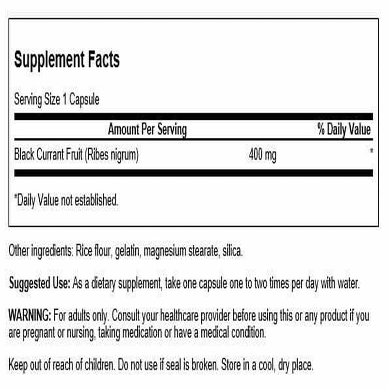[Australia] - Swanson Full Spectrum Black Currant 400 Milligrams 60 Capsules 