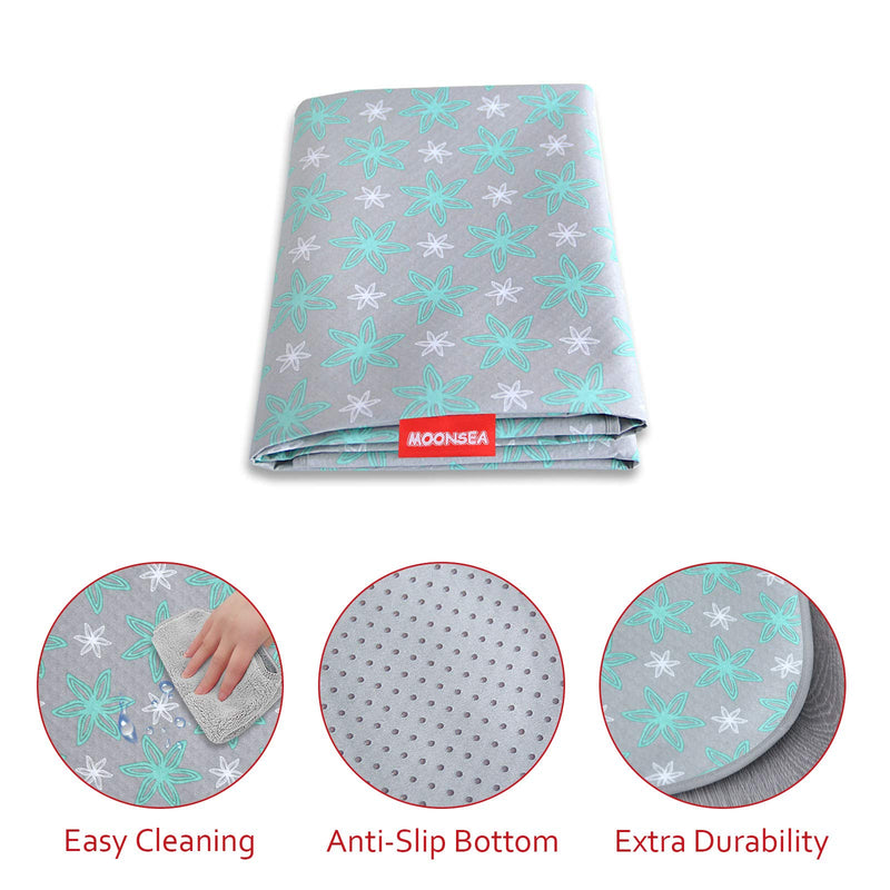 [Australia] - Splat Mat for Under High Chair Mat, Mealtime Baby Art/Crafts/Playtime, Anti Slip Waterproof Splash Machine Washable Portable Picnic Floor Feeding Table Cloth, 42x46 Inch Flower 42x46-inch 