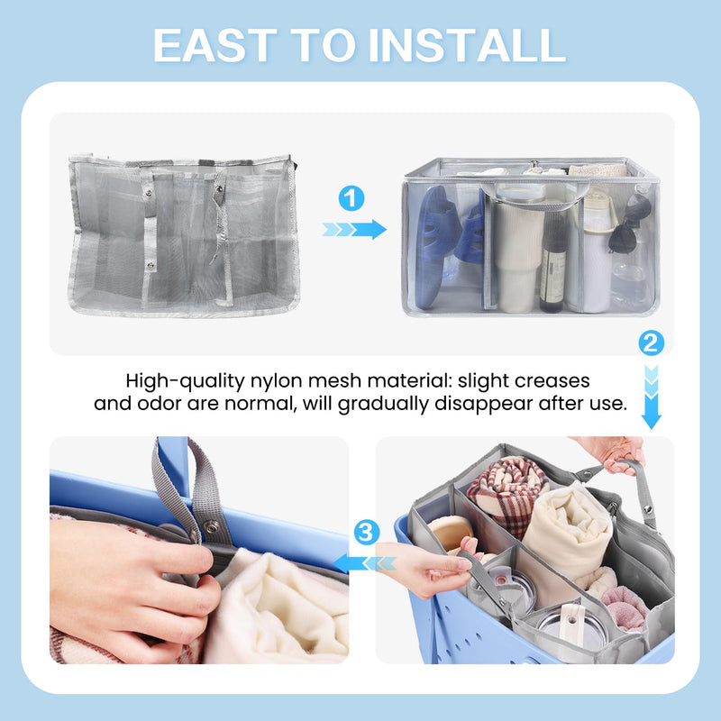 XYFuuee Beach Bag Organizer Inserts for X Large Bogg Bag Accessories, Strap Wrap for Bogg Bag Accessories, Adjustable Crossbody Replacement Straps