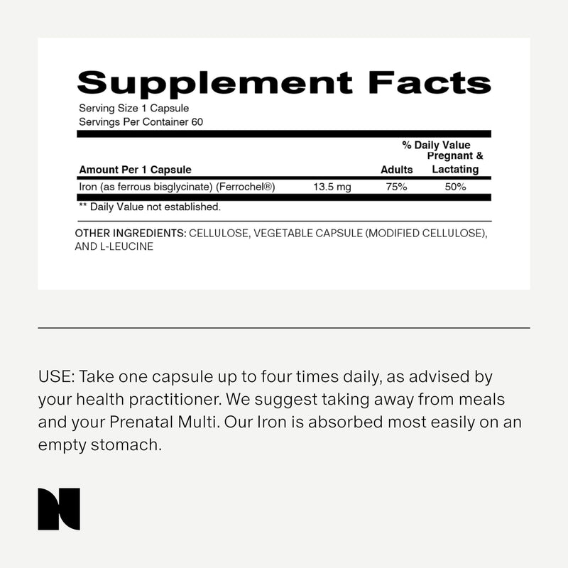 [Australia] - Needed. Iron for Prenatal, Pregnancy, Breastfeeding, Postpartum | Thyroid Function, Immune Support, Energy, Birth Weight, Baby's Neural Development | 60ct 