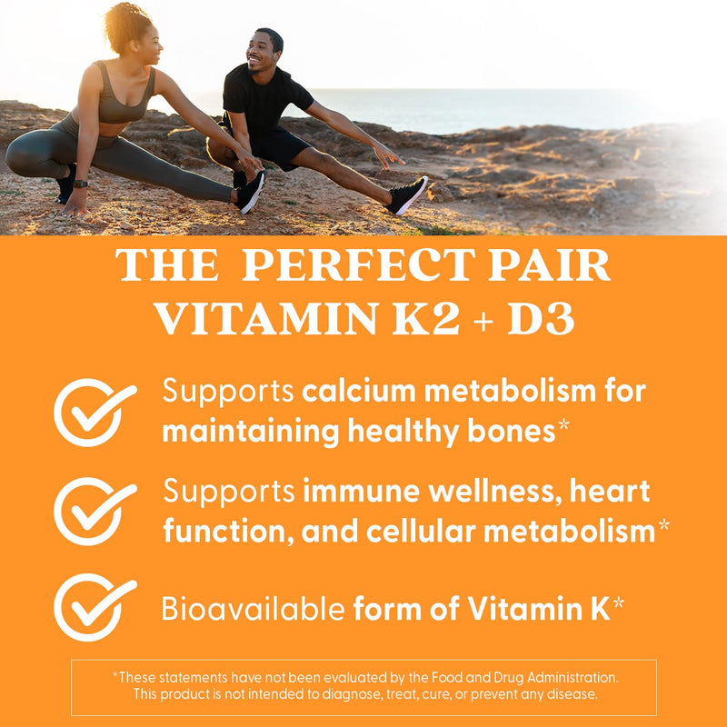 Doctor's Best Natural Vitamin K2 MK-7 Plus D3 - VIT D3 and K2 MK7 Supplement for Men & Women, Supports Tissue, Artery, & Bone Health, Non-GMO, Gluten Free, Soy Free, Vegetarian - 60 Veg Caps