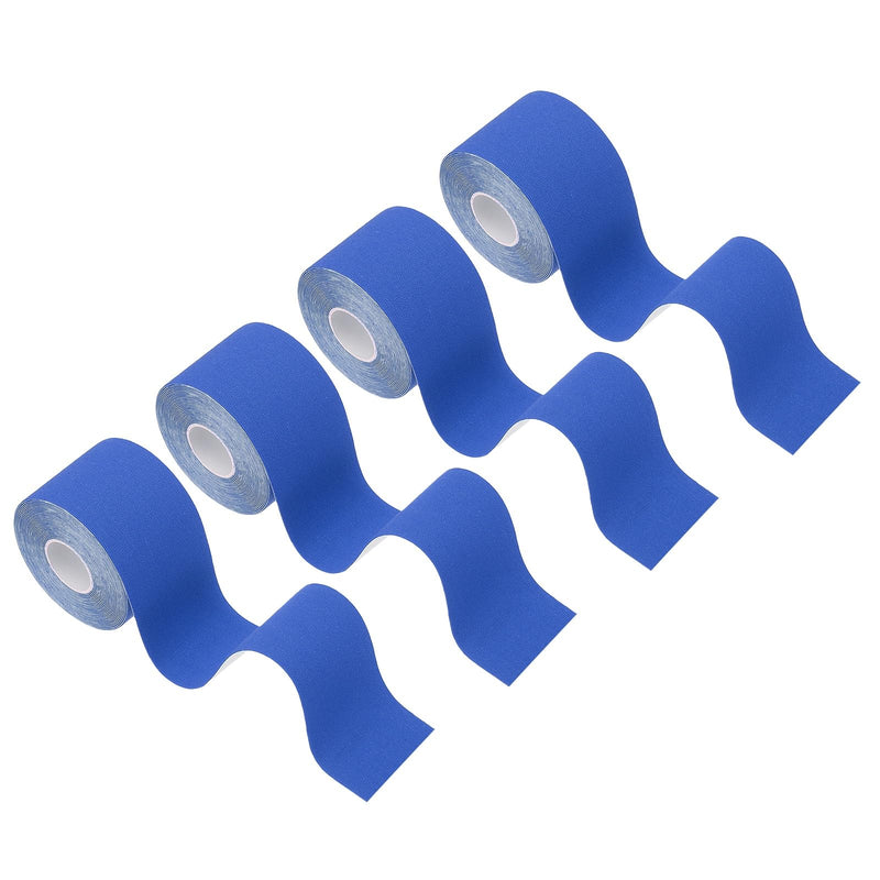 PATIKIL 5.5 Yard x 2 Inch Kinesiology Tape, 4 Roll Adhesive Cotton Sports Muscle Support Tapes Waterproof Elastic Tape for Knee Ankle Wrist Shoulder, Dark Blue