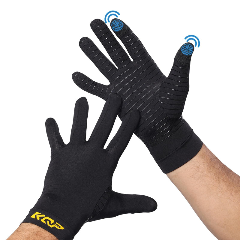 Compression Gloves For Pain Relief，1 Pair, Copper Infused Arthritis Glove, Whole-finger Medium 1pair-whole