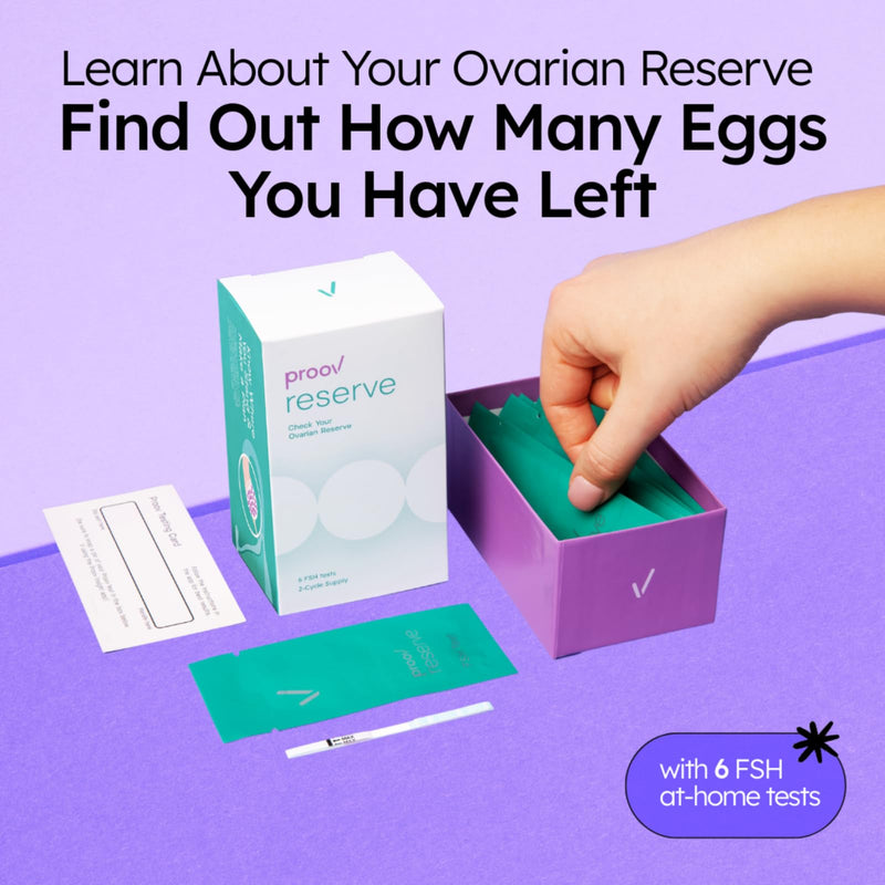 Proov Reserve - Measure Ovarian Reserve at Home - 6 FSH Tests | At Home Fertility Hormone Testing for Women - Non-Invasive