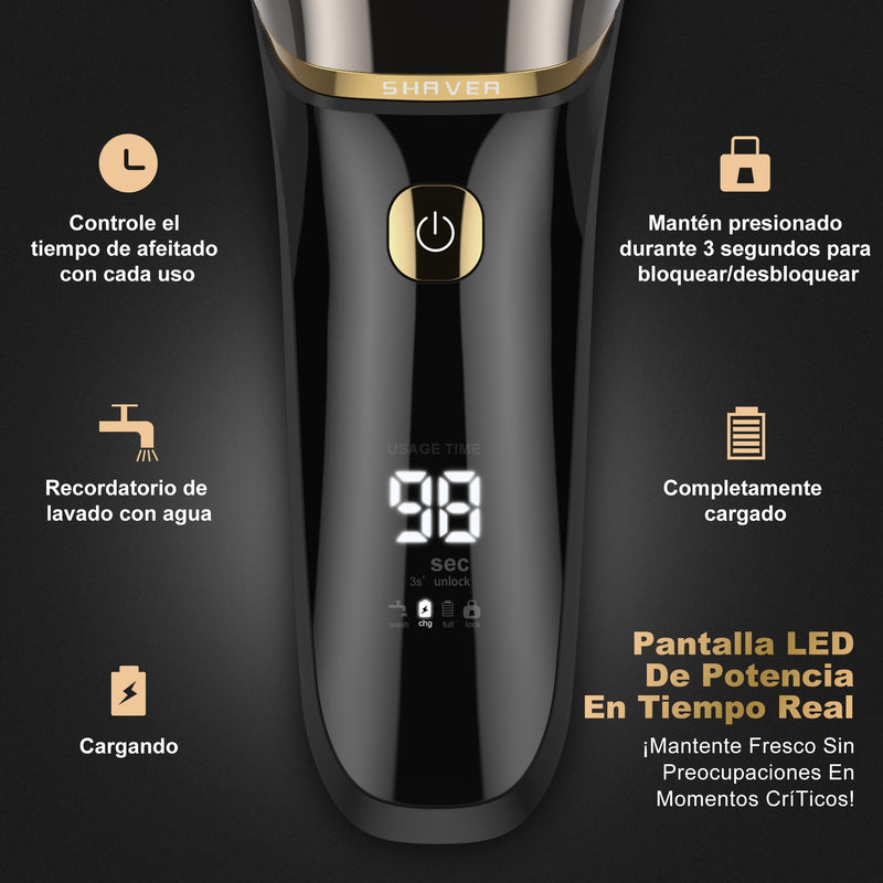 [Australia] - Foil Shaver Men's, 2-in-1 Electric Shaver Men's Rechargeable USB Shaver Men's Wet Shaver & Dry Shaver Razor Men's Electric 100 Min Running Time, Zero Gap Skin, IPX7 Washable Black-1 