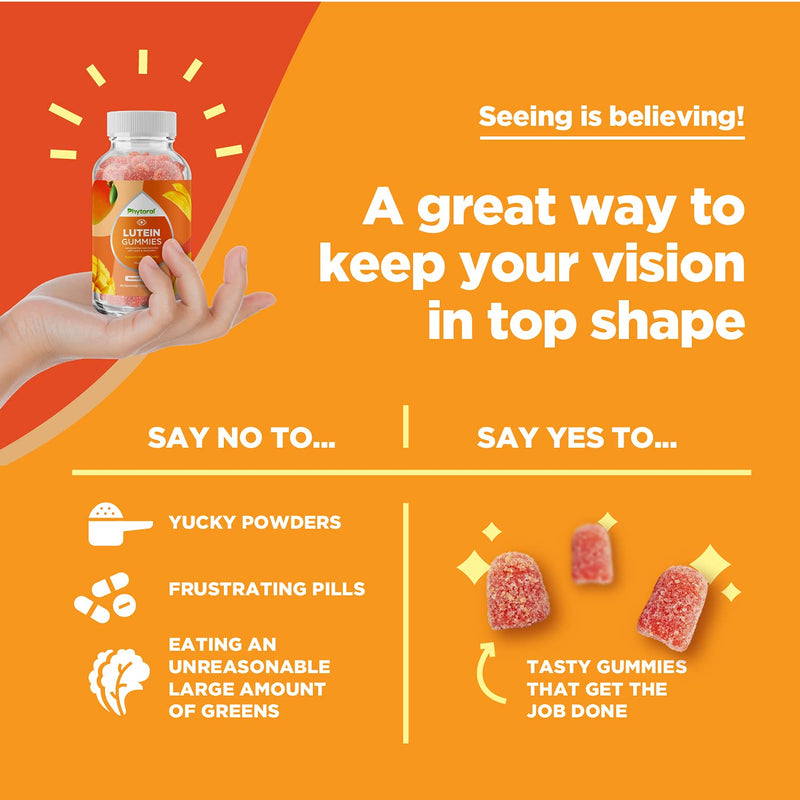 [Australia] - Lutein & Zeaxanthin Eye Health Supplement for Adults - Delicious Vegan Eye Vitamins Lutein and Zeaxanthin Gummies - Lutein 20mg Per Serving for Vision Clarity Dry Eye Relief and Blue Light Support Adult 