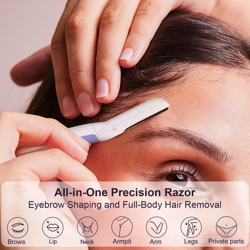 [Australia] - Dermaplane Razor - Facial Razor for Women - Dermaplaning Tool, with 19 Microblades for Face, Peach Fuzz Remover, Remove Facial Hair for Smoother Skin and Perfectly Shape Brows, Aegean Frost Aegean Frost Razor 