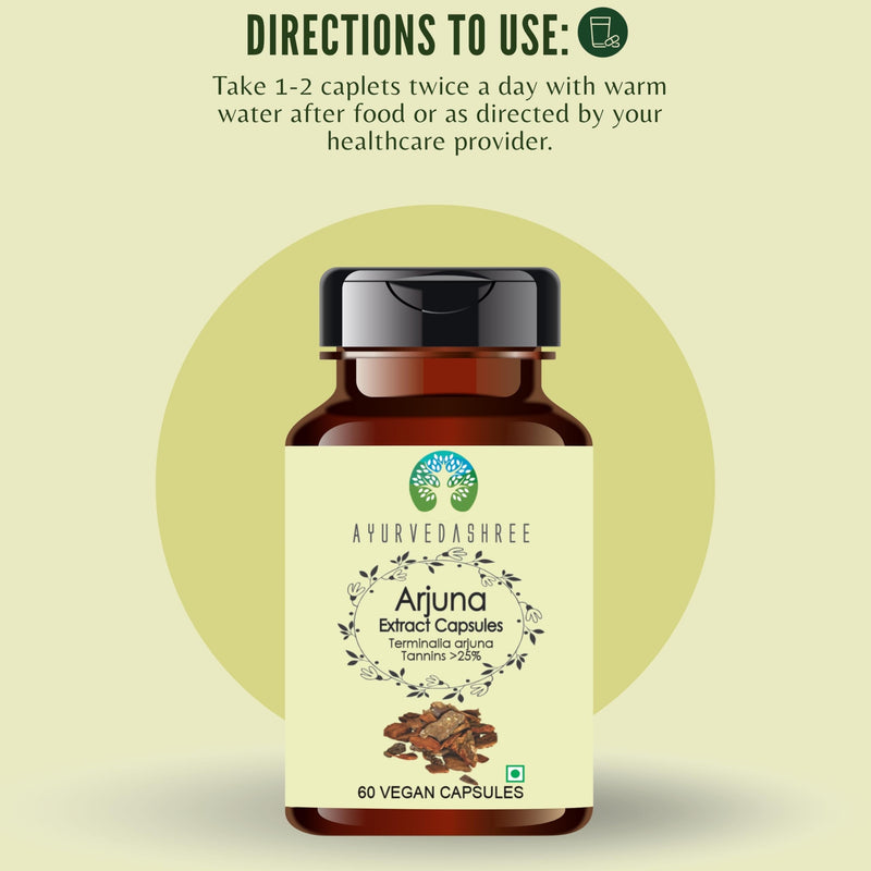 [Australia] - Arjuna Extract 500mg - 60 Vegetarian Capsules| |Terminalia Arjuna Tannis |All Natural | 100% Vegan | Gluten-Free | GMP Certified 60 Count (Pack of 1) 