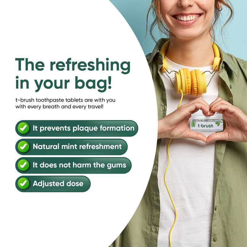 [Australia] - T-brush Whitening Travel Toothpaste Tablets Natural Ingredients, SLS Free, Gluten Free, Cruelty Free, Eco Friendly Packaging, Vegan - Orange Flavoured- Fluoride Free- 90 Tablets 