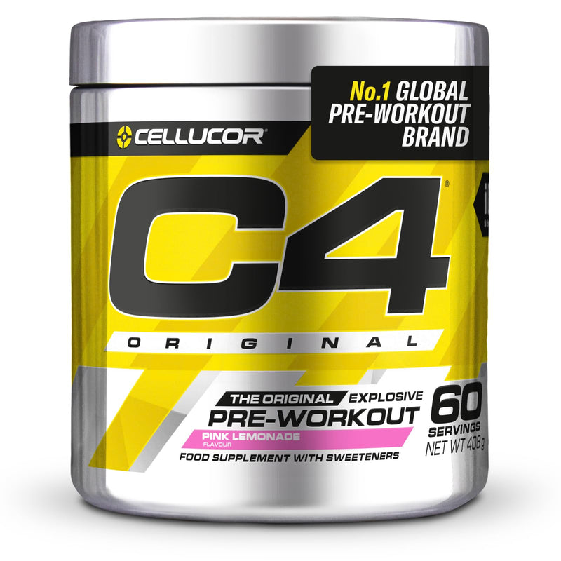 [Australia] - C4 Original - Pre-Workout Booster - Drink Powder for Energy Drink | 150 mg Caffeine + Beta Alanine + Creatine Monohydrate (Pink Lemonade, 60 Servings) 