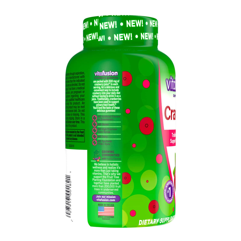 [Australia] - Vitafusion Cranberry Gummies for Women, 500mg Cranberry Juice Concentrate per Serving, 60ct Herbal Supplement 